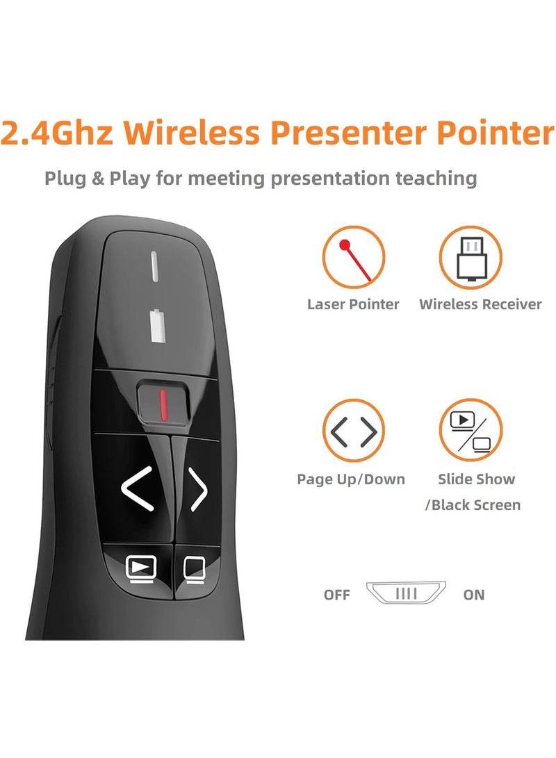 eWINNER RF 2.4Ghz Wireless USB Receiver Presenter Remote Control Page Turning Pointer Pen Remote Control Presentation Clicker for Mac/Computer/Laptop - Image 2